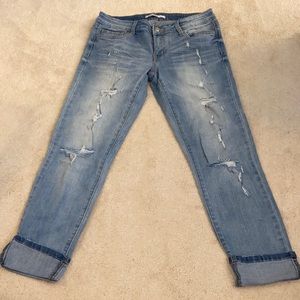 Klique B light blue distressed Denim Capris sz 29